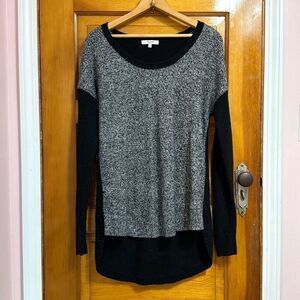 Madewell Grey Black Knit High Low Slouchy Sweater Women’s Small
